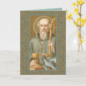 St. Benedikt von Nursia (JM 07) Leere Begrüßung/An Karte (Gelbe Blume)