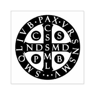 St. Benediktiner Medaille Katholische Religiöse Gummistempel
