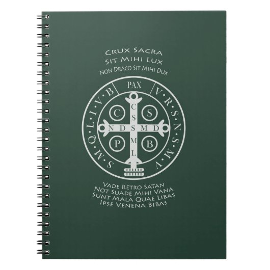 St.-Benediktinermedaille mit lateinischem Gebet Notizblock (Vorderseite)