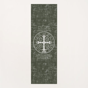 St.-Benediktinermedaille mit lateinischem Gebet Yogamatte
