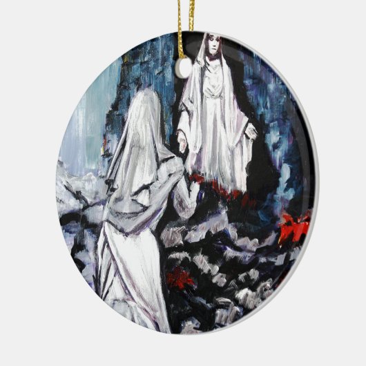 St. Bernadette an der Grotte Keramik Ornament (Links)