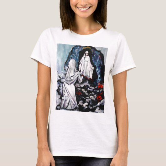 St. Bernadette an der Grotte T-Shirt (Vorderseite)
