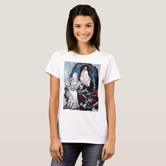 St. Bernadette an der Grotte T-Shirt (Vorne ganz)