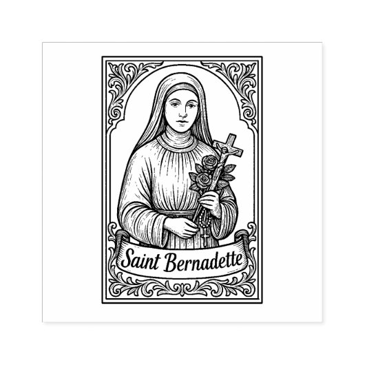St. Bernadette Katholische Briefmarke Gummistempel (Prägung)
