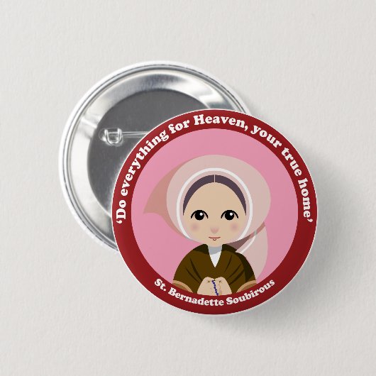 St. Bernadette Soubirous Button (Vorne & Hinten)