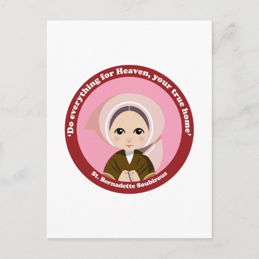 St. Bernadette Soubirous Postkarte (Vorderseite)
