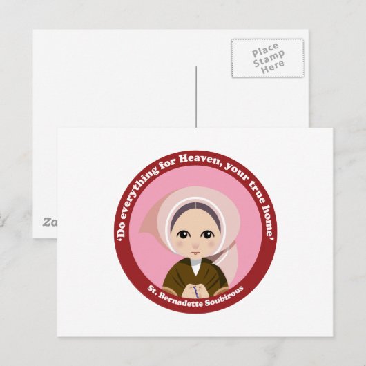 St. Bernadette Soubirous Postkarte (Vorne/Hinten)