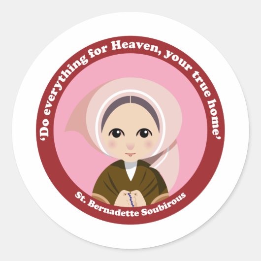 St. Bernadette Soubirous Runder Aufkleber (Vorderseite)