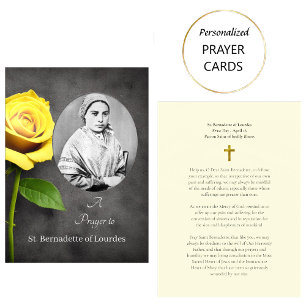 St. Bernadette von Lourdes katholische Gebetskarte Platzkarte