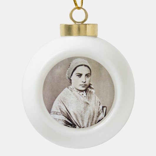 St.Bernadette Weihnachtsverzierung Keramik Kugel-Ornament (Vorderseite)