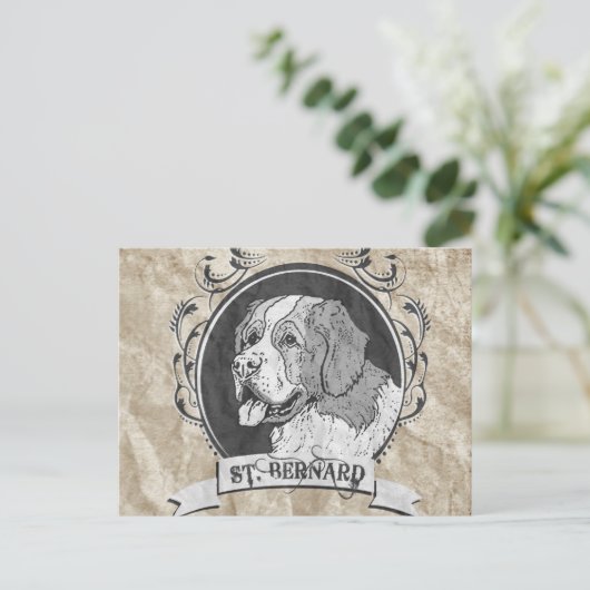 ST. BERNARD (2) POSTKARTE (Stehend Vorderseite)