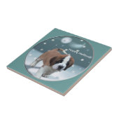 St Bernard Christmas Fliese (Seite)