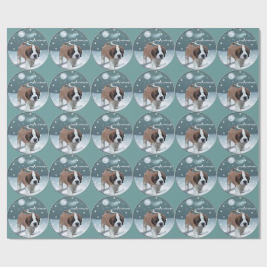 St Bernard Christmas Geschenkpapier (Flach)