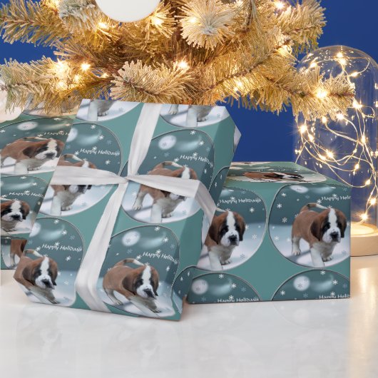 St Bernard Christmas Geschenkpapier (Feiertage)