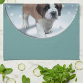 St Bernard Christmas Geschirrtuch (Gefaltet)