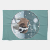St Bernard Christmas Geschirrtuch (Horizontal)