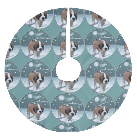St Bernard Christmas Polyester Weihnachtsbaumdecke (Vorderseite)
