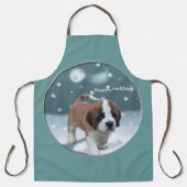 St Bernard Christmas Schürze (Vorderseite)