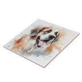 St. Bernard Dog, Aquarell Fliese (Seite)