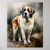 St. Bernard Dog Art Print Poster (Vorne)