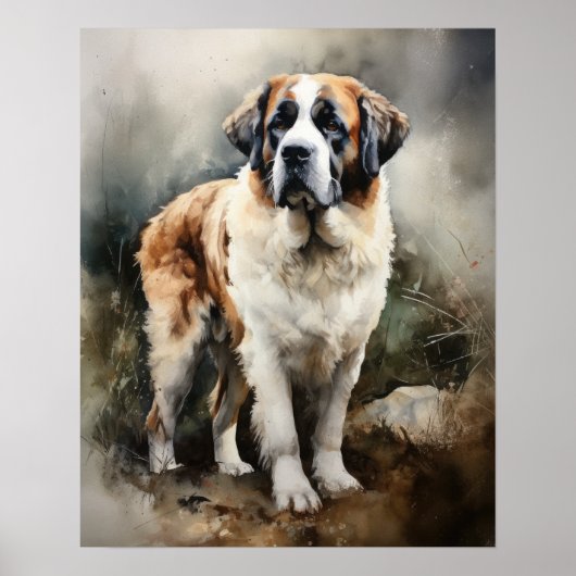 St. Bernard Dog Art Print Poster (Vorne)