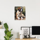 St. Bernard Dog Art Print Poster (Heimbüro)