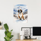St. Bernard - Dog Art Print Poster (Heimbüro)