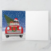 St. Bernard Dog Autofahrer im Schnee Weihnachten Karte (Innenseite)
