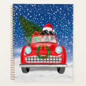 St. Bernard Dog Autofahrer im Schnee Weihnachten Planer (Vorderseite)