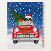 St. Bernard Dog Autofahrer im Schnee Weihnachten Planer (Rückseite)