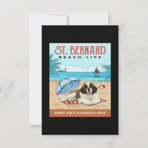 St. Bernard Dog Beach Life Funny St. Bernard Lover Dankeskarte