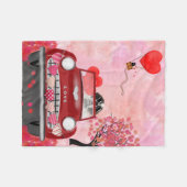 St. Bernard Dog Car mit Herzvalentiner Fleecedecke (Vorderseite (Horizontal))