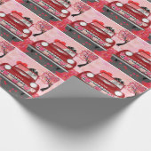 St. Bernard Dog Car mit Herzvalentiner Geschenkpapier (Ecke)