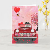 St. Bernard Dog Car mit Herzvalentiner Karte (Gelbe Blume)