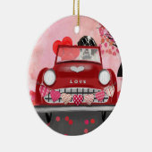 St. Bernard Dog Car mit Herzvalentiner Keramik Ornament (Rechts)