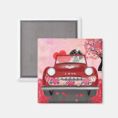 St. Bernard Dog Car mit Herzvalentiner Magnet (Vorderseite/Rückseite)
