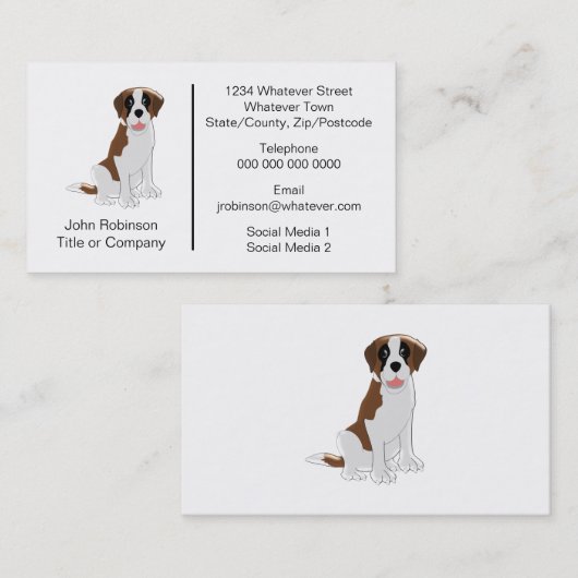 St Bernard Dog Design Boarding Kennels Visitenkarte (Vorne/Hinten)
