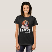 St Bernard Dog Eigentümer I Liebe T-Shirt (Vorne ganz)