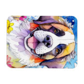 St. Bernard Dog Foto Magnet (Horizontal)