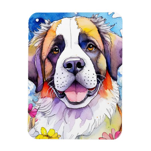St. Bernard Dog Foto Magnet (Vertikal)