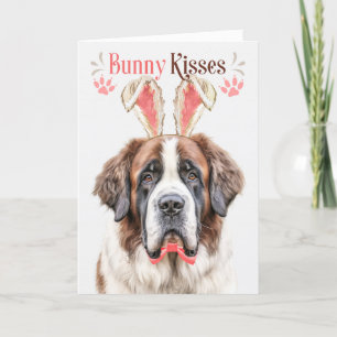 St. Bernard Dog im sonnigen Ohr für Ostern Feiertagskarte