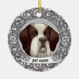 St Bernard Dog Loving Gedächtnisschmuck Keramik Ornament