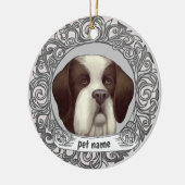 St Bernard Dog Loving Gedächtnisschmuck Keramik Ornament (Links)
