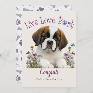 St. Bernard Dog Mama Adoption Karte