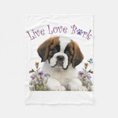 St. Bernard Dog Mama Floral Fleecedecke (Vorderseite)