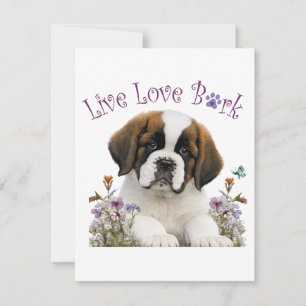 St. Bernard Dog Mama Floral Mitteilungskarte