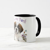 St. Bernard Dog Mama Floral Tasse (VorderseiteRechts)