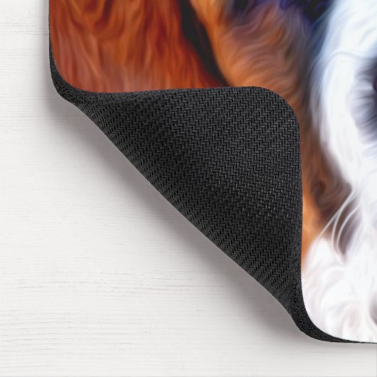 St. Bernard Dog Painting Mousepad (Ecke)