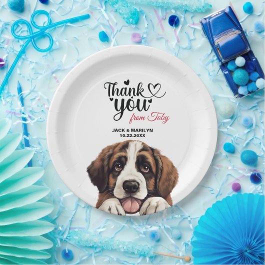 St. Bernard Dog Pappteller (Party)