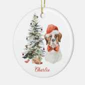 St. Bernard Dog Personalisierte Weihnachtsfeier Keramik Ornament (Links)